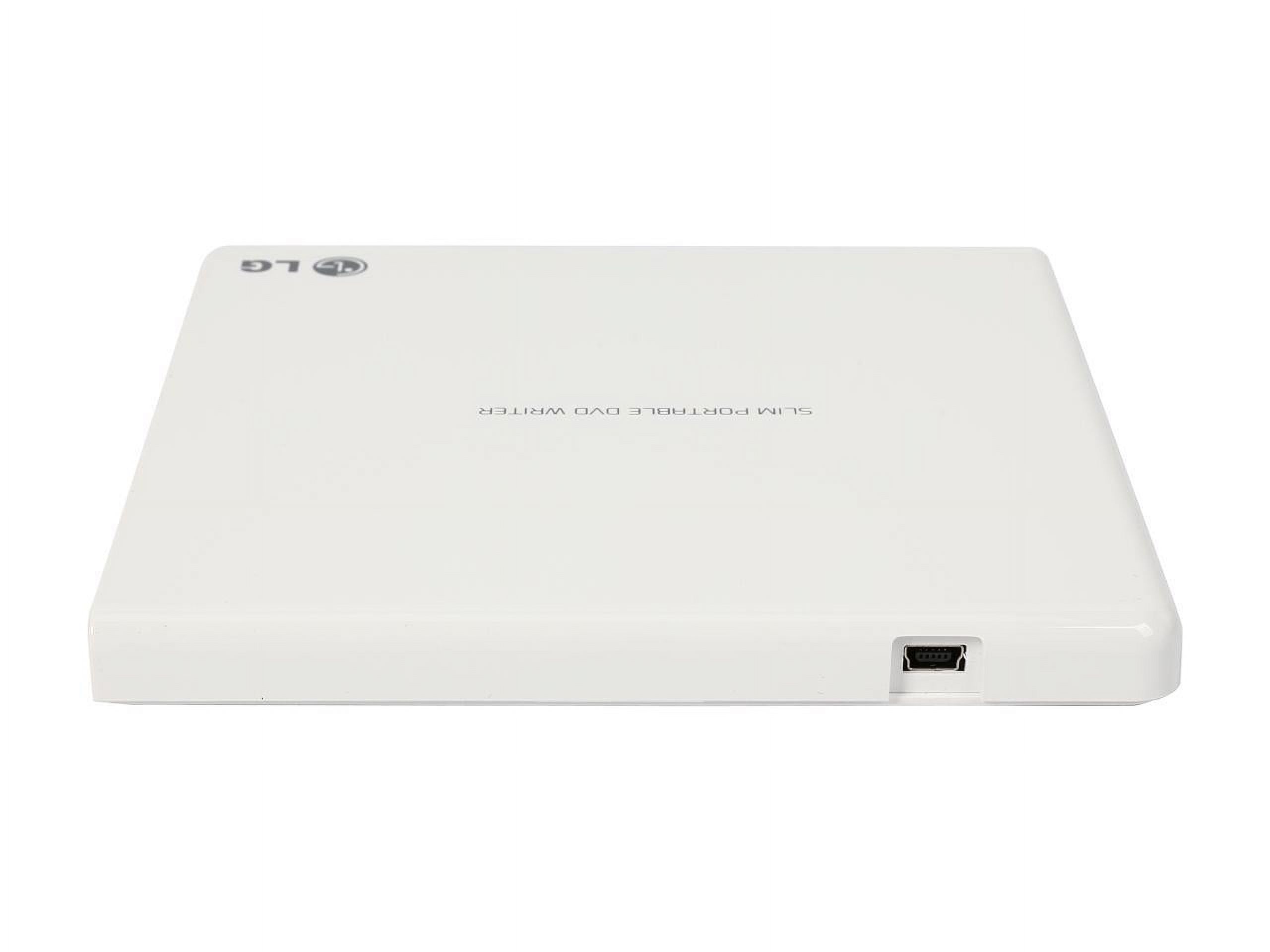 LG External CD/DVD Rewriter With M-Disc Mac & Surface Support (White) -  model GP65NW60